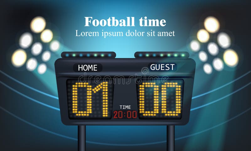 Electronic board for football game score Vector