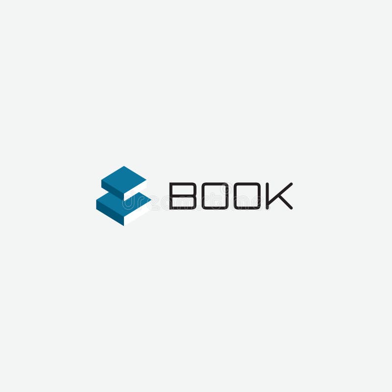 Electronic book app logo. Reading and studying symbol. Education emblem. School, college, university icon. Proofreading stock illustration