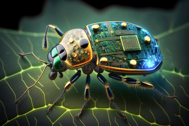 Electronic Bug on Circuit. Computer Virus Concept. Spy Bug. Stock ...