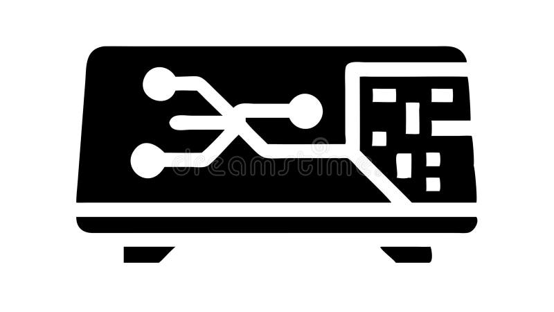 Electronic Circuit Board Icon: Hardware Design, Computing Power, Digital Engineering, Microchip, vector design Generative AI vector illustration