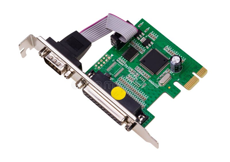 Electronic Collection Computer Digital I/O Port Card Stock Photo