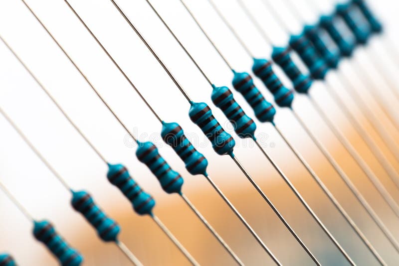 Electronic Components Resistors on Paper Tape Image Stock Photo