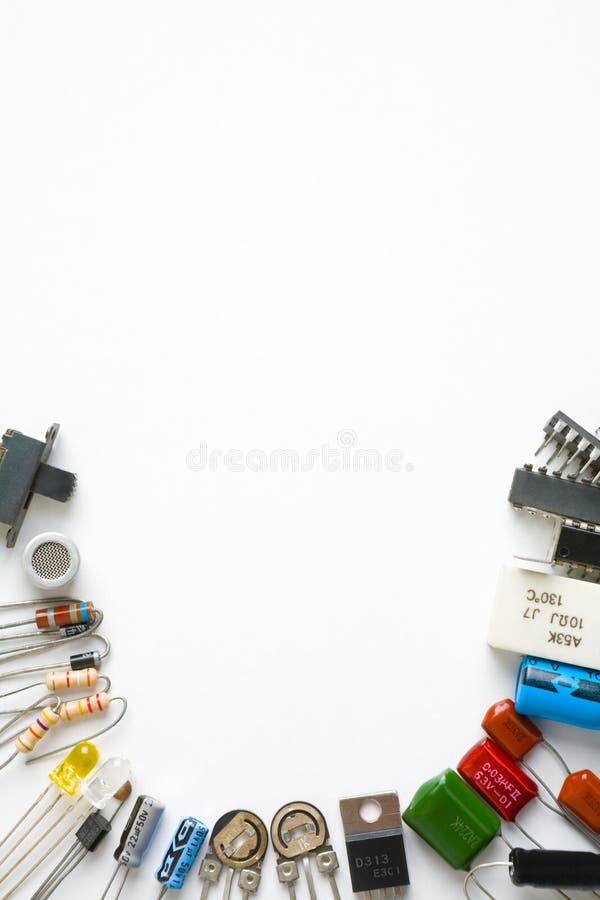 Electronic Components Resistors are Isolated on White Background Stock
