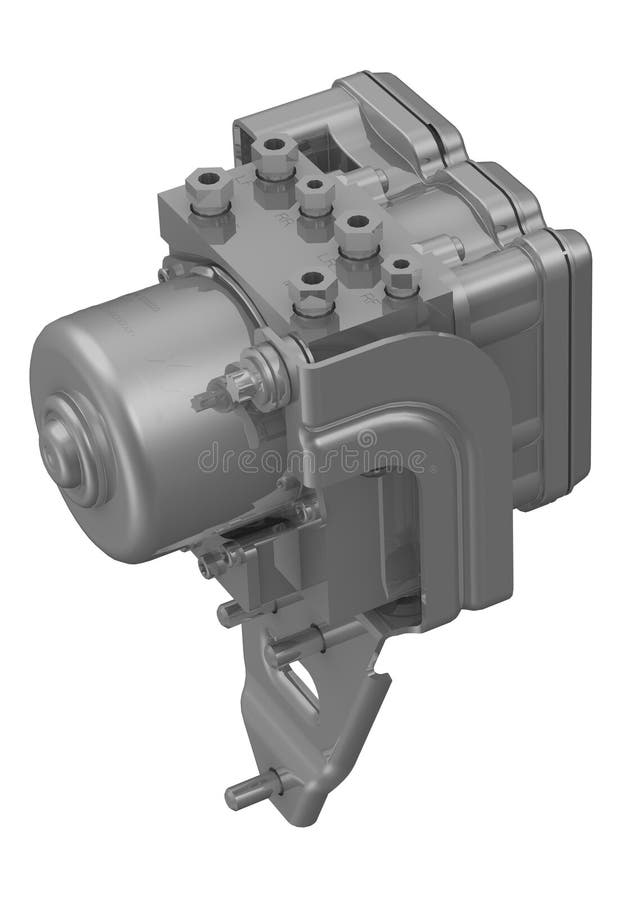 Electronic Control Unit with Hydraulic Modulator Antilock Braking System of Cars Stock