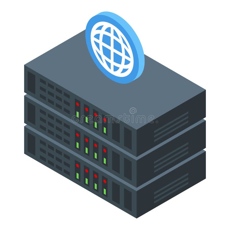 Electronic data server icon, isometric style royalty free illustration