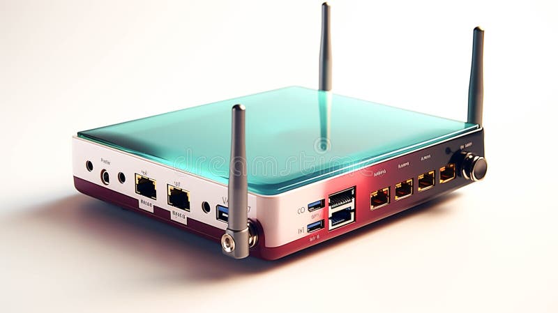 Electronic device wifi modem on white background ilustração stock.