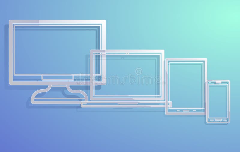 Electronic devices with empty screens vector illustration Electronic devices with empty screens vector illustration