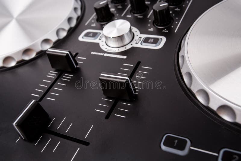 Electronic DJ Mixer Close Up Stock Photo Image of mixer, blue 33596442