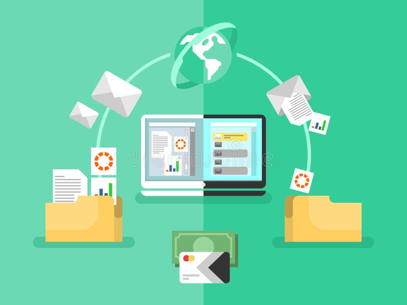 Electronic document management stock illustration