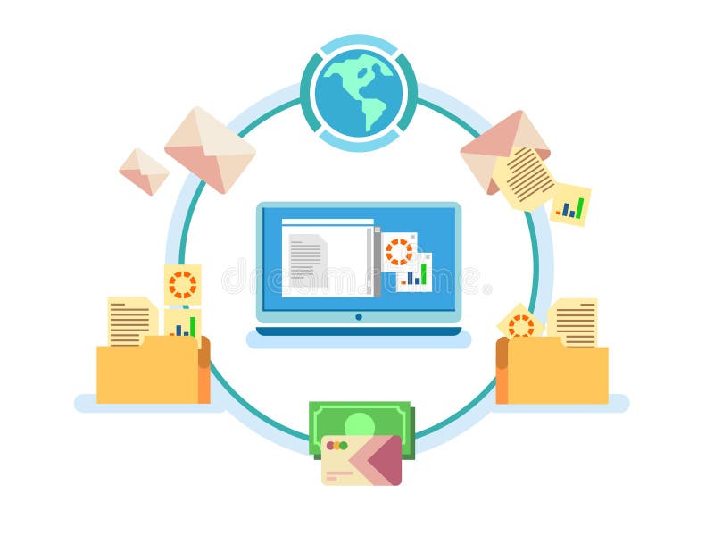 Electronic document management stock illustration