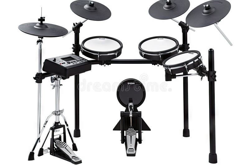 Electronic Drum Set with Bass, Snare, and Hihat Pads Stock Illustration Illustration of