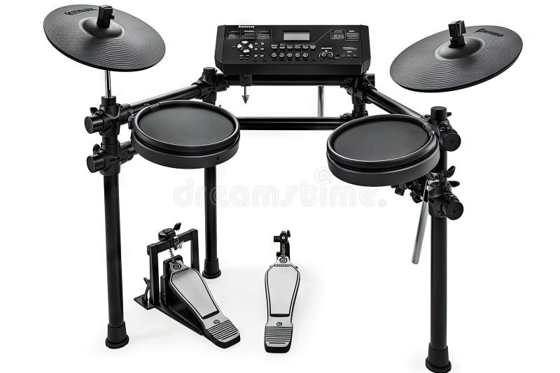 Electronic Drum Set with Bass, Snare, and Hihat Pads Stock Illustration Illustration of beat