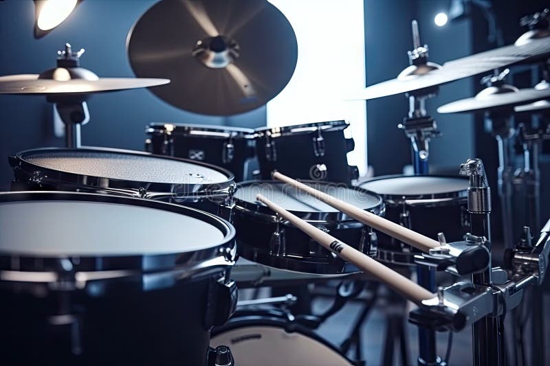 Electronic Drumsticks and Electronic Drum Set in Modern, Stylish