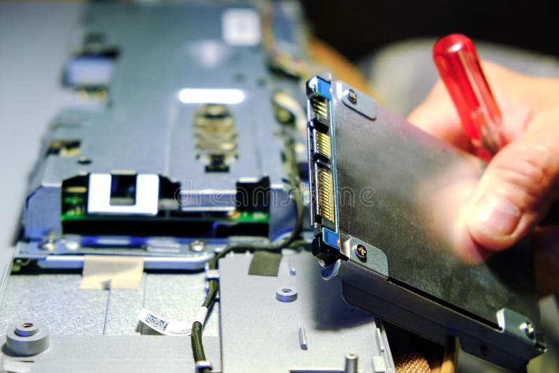 Electronic engineer of computer technology. Maintenance computer cpu hardware upgrade of motherboard component. Pc repair stock images