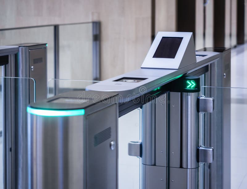 Electronic Entrance gate card Access Building Security system stock images