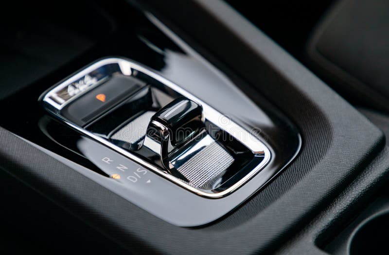 Electronic Gear Shift in a Car Stock Photo Image of change, design