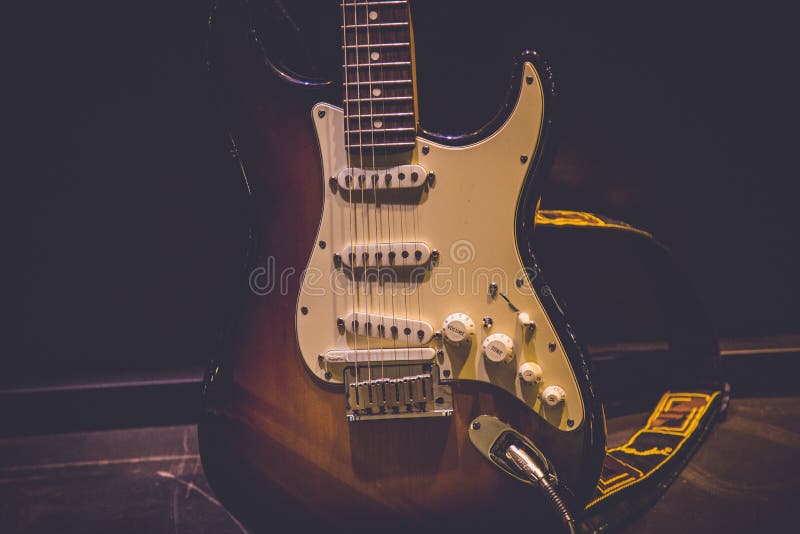 Electronic Guitar at a Rock Concert Stock Image Image of melody