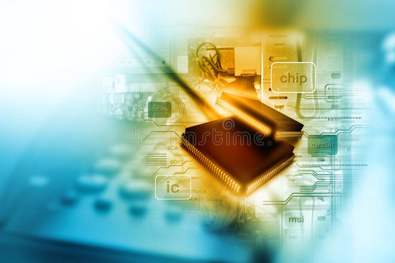 Electronic integrated circuit chip royalty free stock images