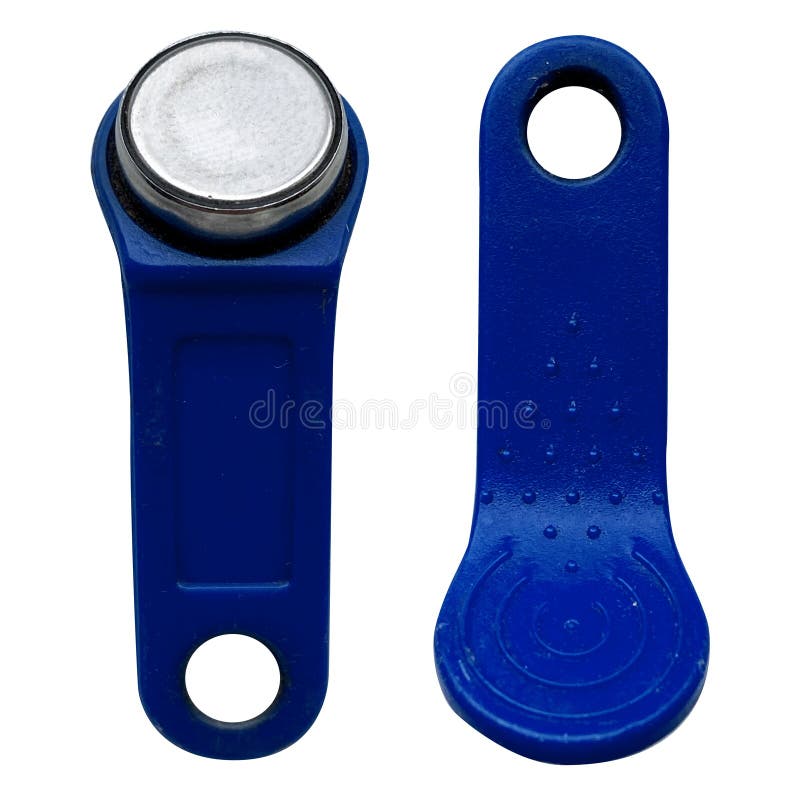 Electronic key from the intercom. touch memory key on a white isolated background royalty free stock images