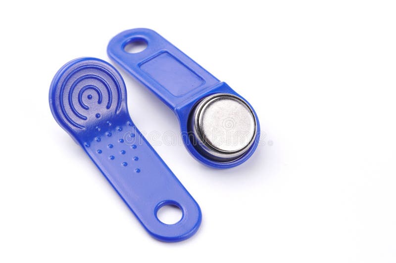 Electronic magnetic blue intercom keys royalty free stock photography