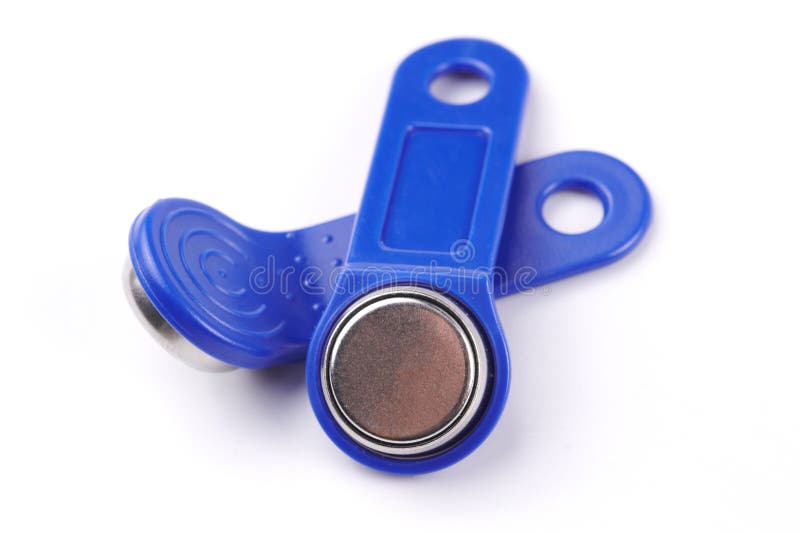 Electronic magnetic blue intercom keys royalty free stock photos