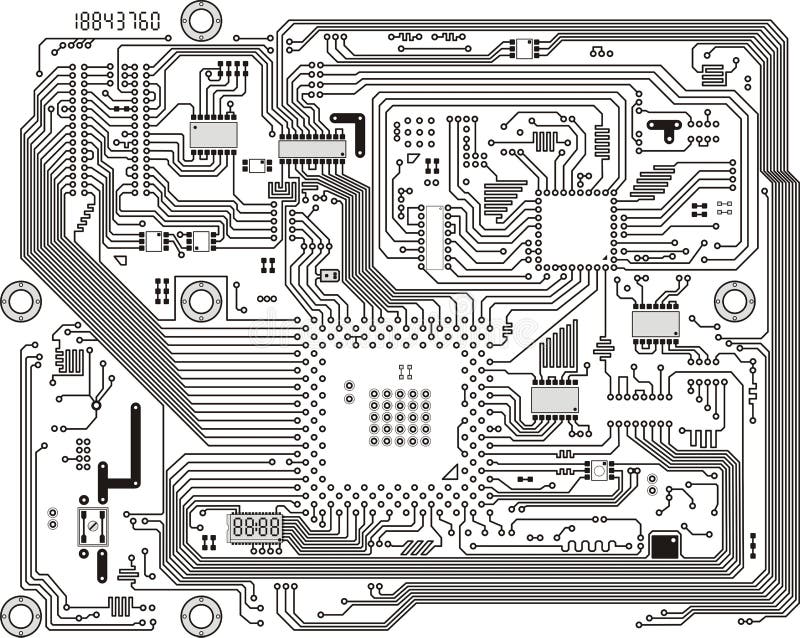 Electronic modern circuit board vector background