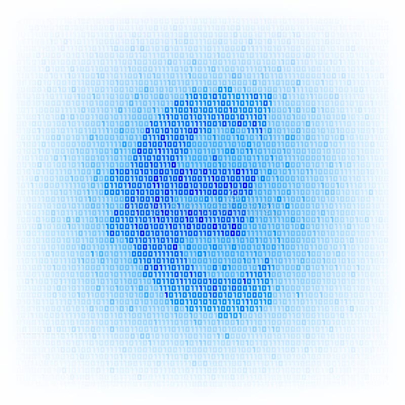 Electronic money concept. Binary code euro symbol. vector illustration