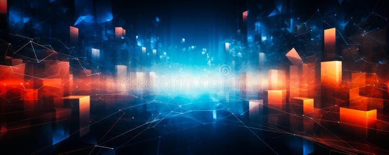 Electronic Mosaic Dynamic Abstract Imagery in Digital Space stock illustration