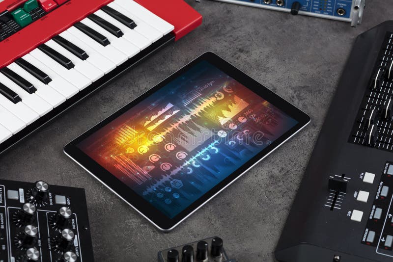 Microphone and Piano Keyboards Stock Photo Image of performance