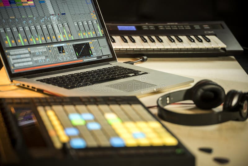 EDM Music Production with Ableton Live Stock Image - Image of computer,  coloured: 186519929
