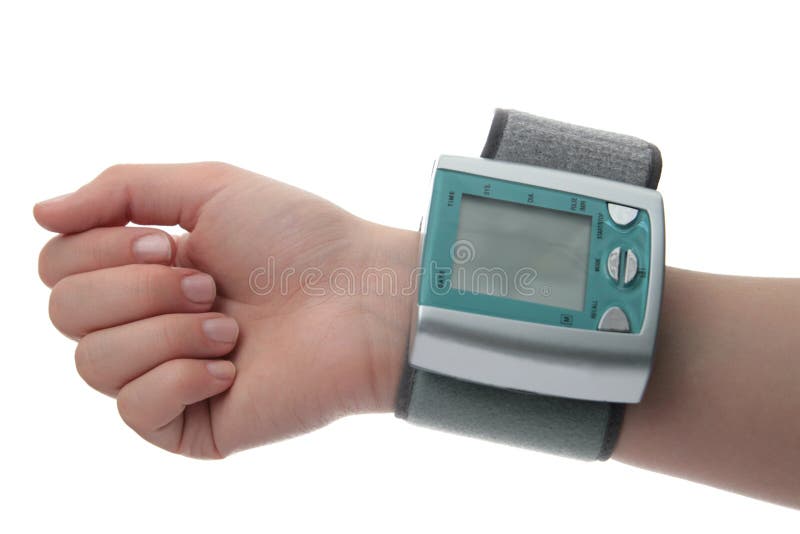 Electronic Pressure Gauge for Measuring Blood Pressure on Hand Stock