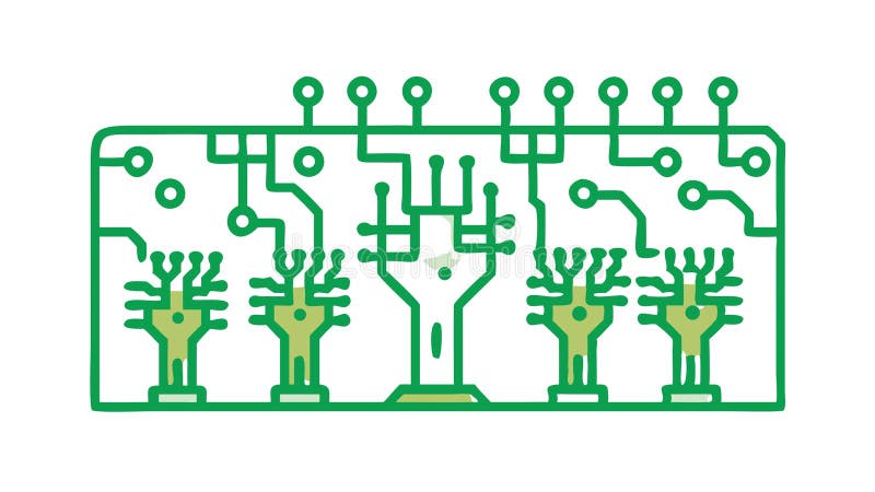 Electronic Processor Unit, Computer Hardware, Data Microchip, vector design Generative AI stock illustration