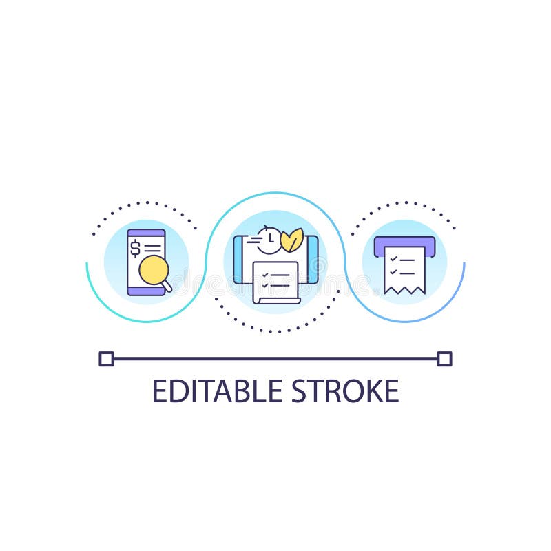 Electronic statement loop concept icon stock illustration