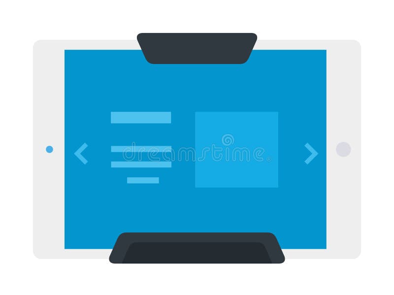 Electronic tablet in holder flat icon vector isolated royalty free illustration