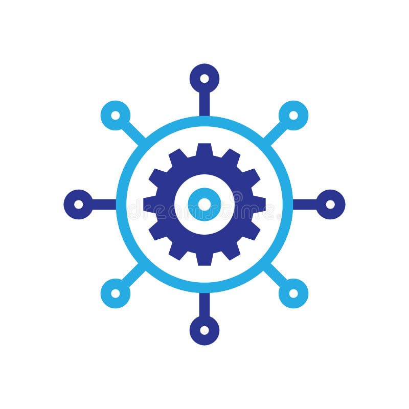 Electronic technology computer chip processor - concept business logo template vector illustration. CPU - creative logo. Digital stock illustration