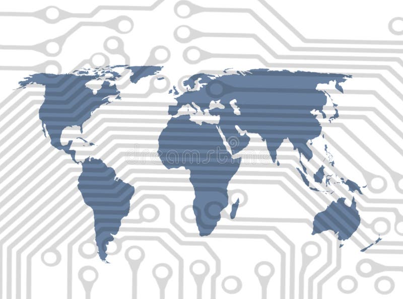 Electronic world stock illustration. Illustration of outline 14763638