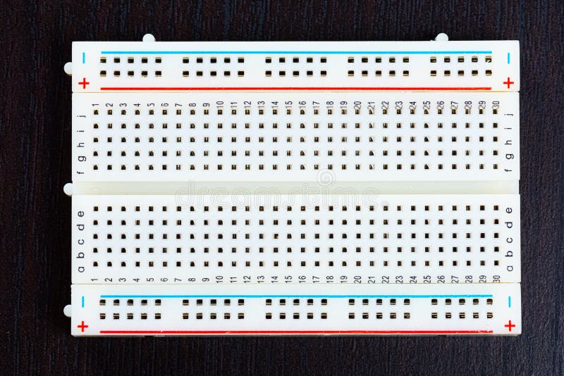 Electronics breadboard for prototyping circuits