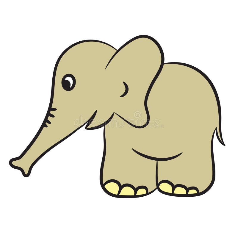 Elefante Bonito Dos Desenhos Animados Livro De Coloração Ilustração Do