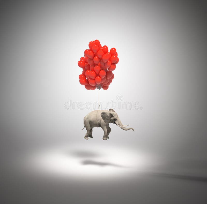 Elefante con los globos libre illustration Elefante con los globos libre illustration