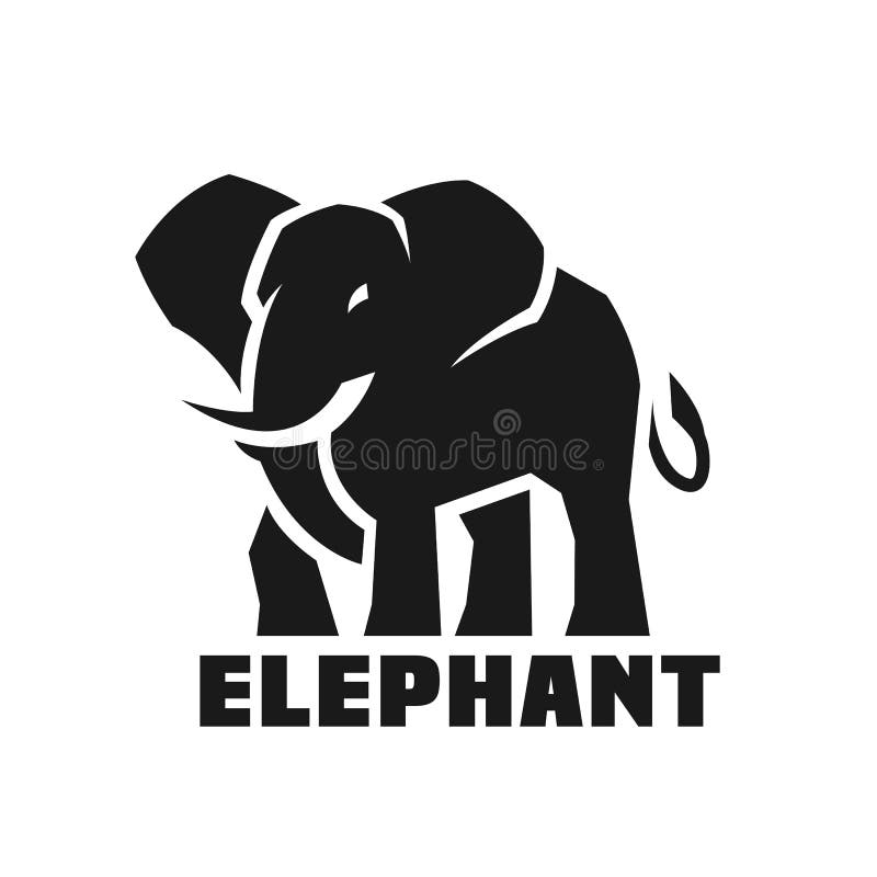 Elefante Logo monocromatico illustrazione di stock