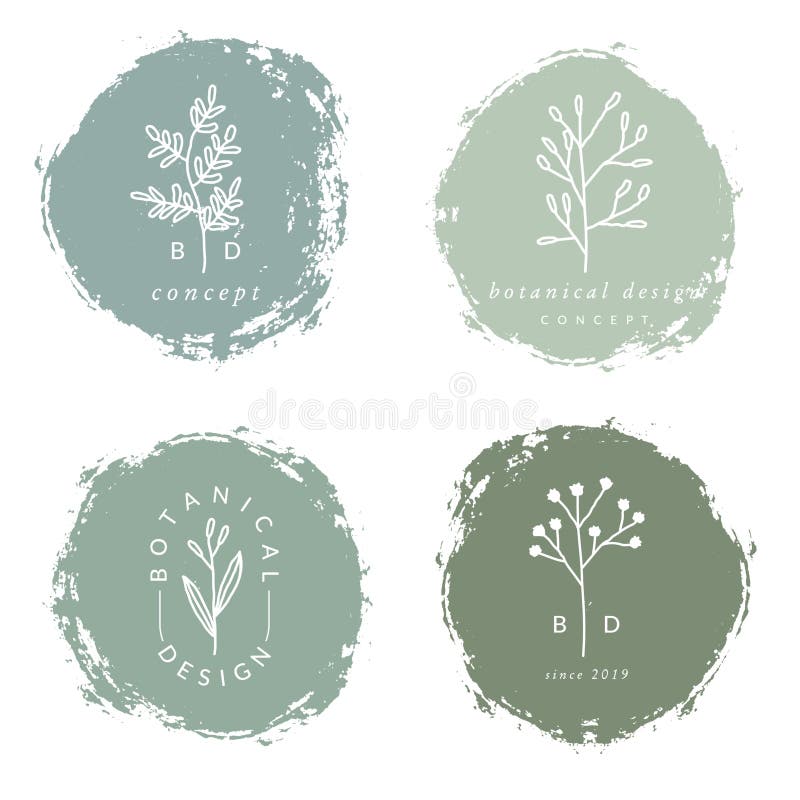 Eleganccy Botaniczni projekta logo szablony ilustracji Eleganccy Botaniczni projekta logo szablony ilustracji