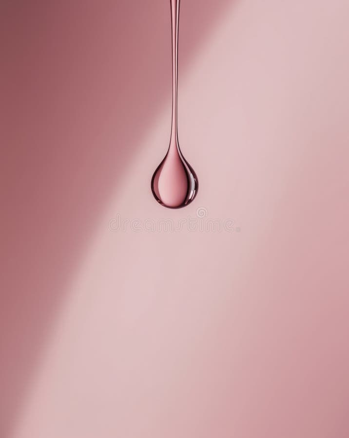 Elegance in a drop Pink droplet on a pink background. stock images