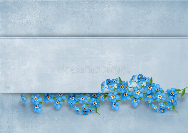 Elegance vintage background with forget-me-not flo