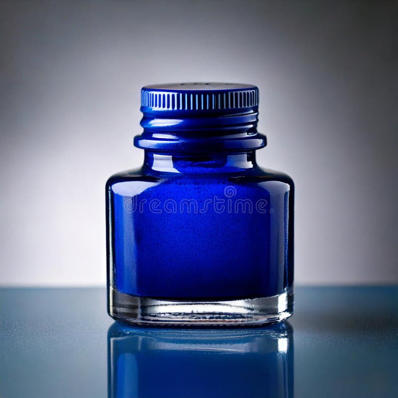 Elegancja bez czasu w Blue Luxury Ink Bottle dla entuzjastów pisania ilustracja wektor