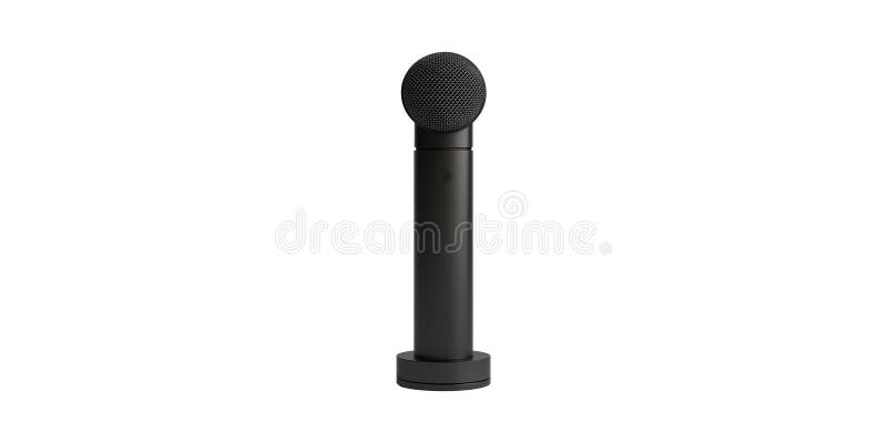 Elegancka podstawka mikrofonu. Nowoczesne Urządzenia Audio Do Nagrywania I Nadawania Oddzielone Na Przejrzystym Tle obraz stock
