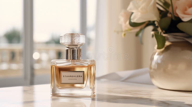 Elegancka przezroczysta butelka perfum royalty ilustracja