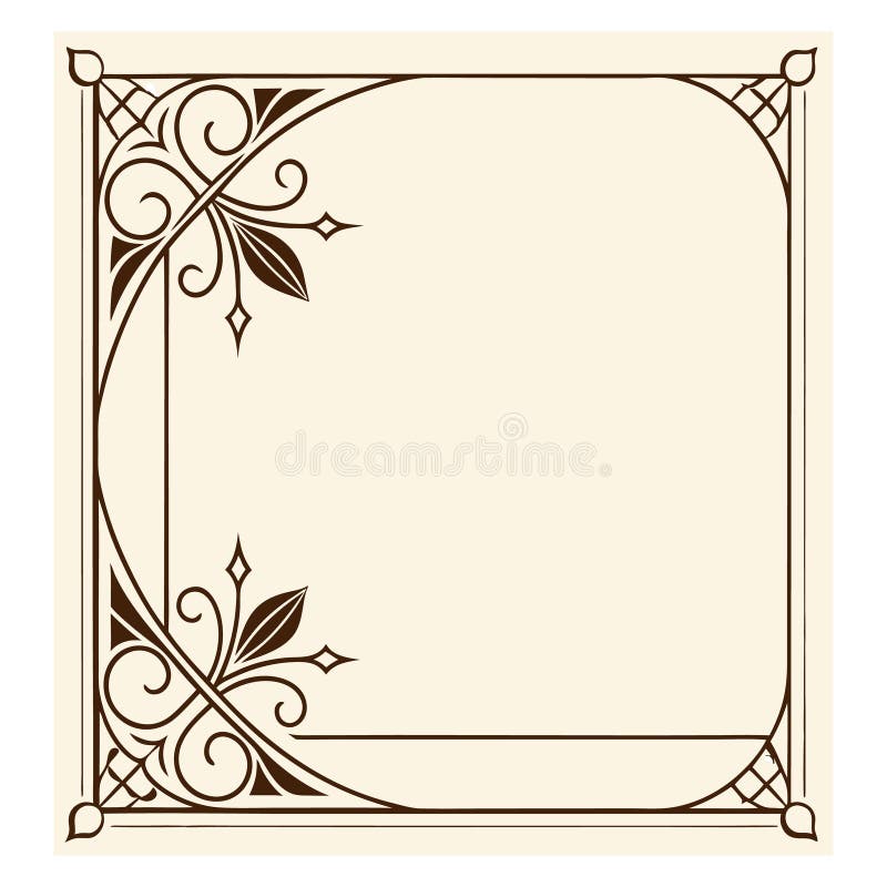 Elegancka sylwetka obramowania ramki ornacji ilustracji