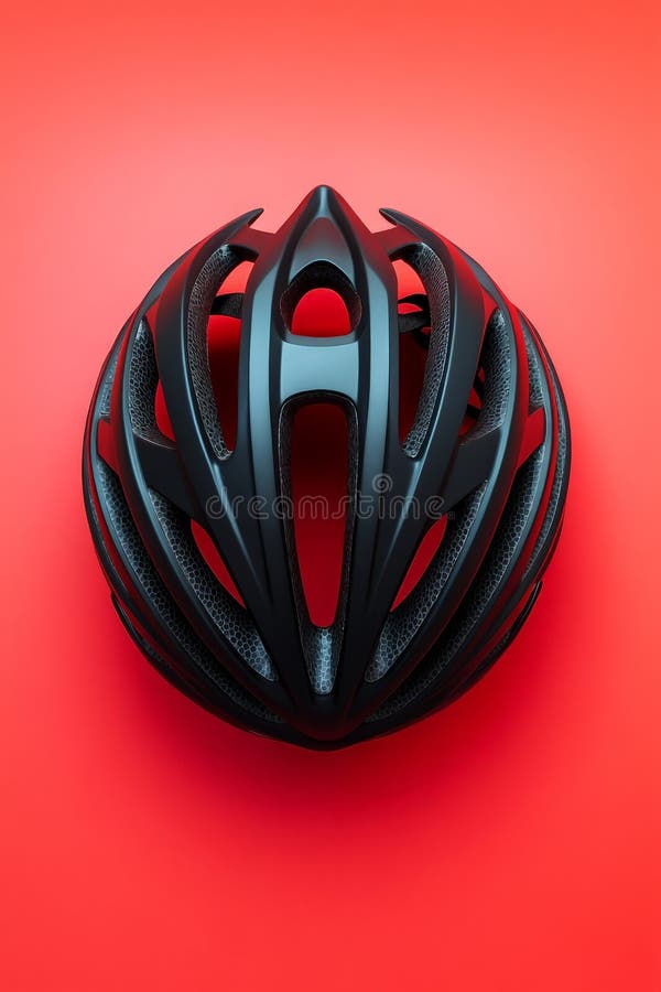 Elegancki kask rowerowy Matte Black royalty ilustracja