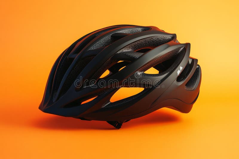 Elegancki kask rowerowy Matte Black royalty ilustracja