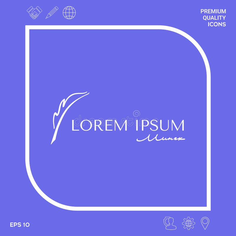 Elegancki logo z fontanny piórem royalty ilustracja Elegancki logo z fontanny piórem royalty ilustracja